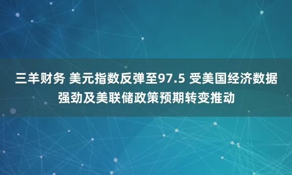 三羊财务 美元指数反弹至97.5 受美国经济数据强劲及美联储政策预期转变推动